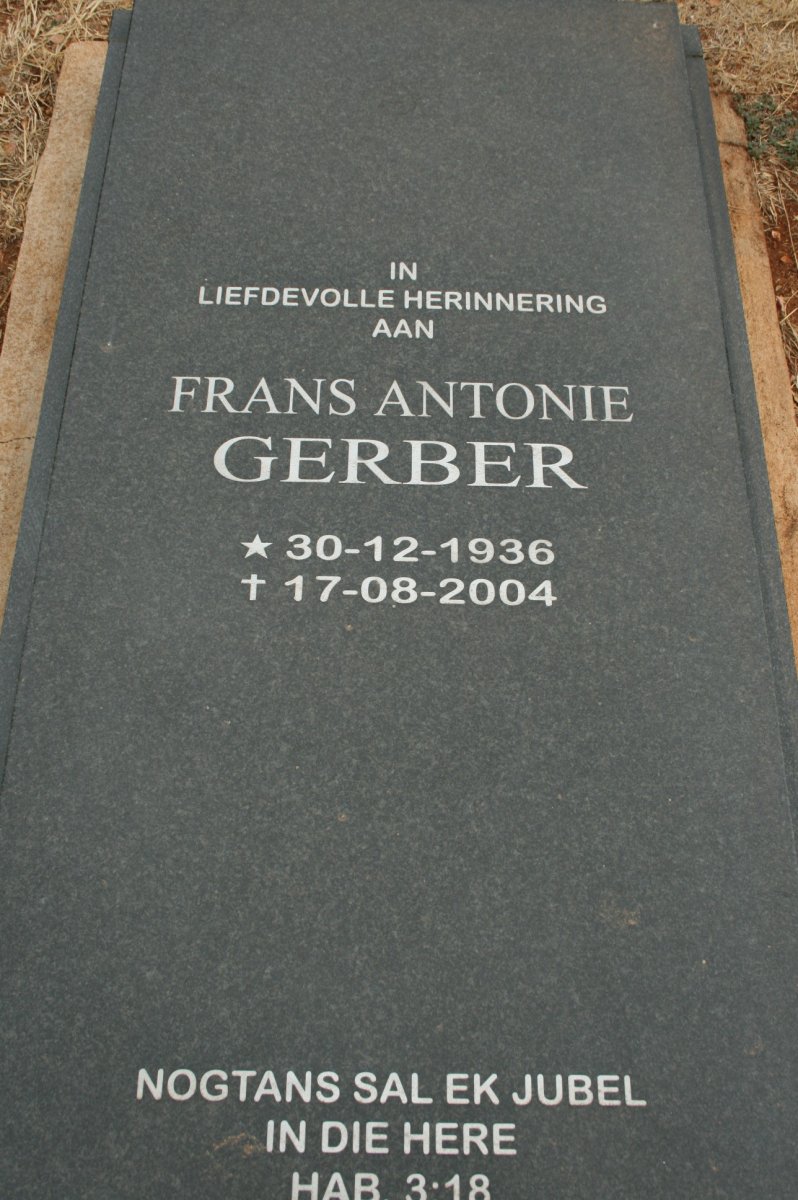 GERBER Frans Antonie 1936-2004