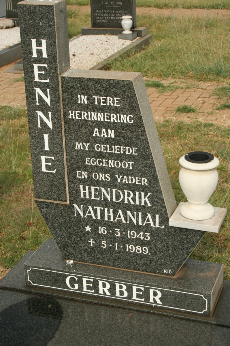 GERBER Hendrik Nathanial 1943-1989