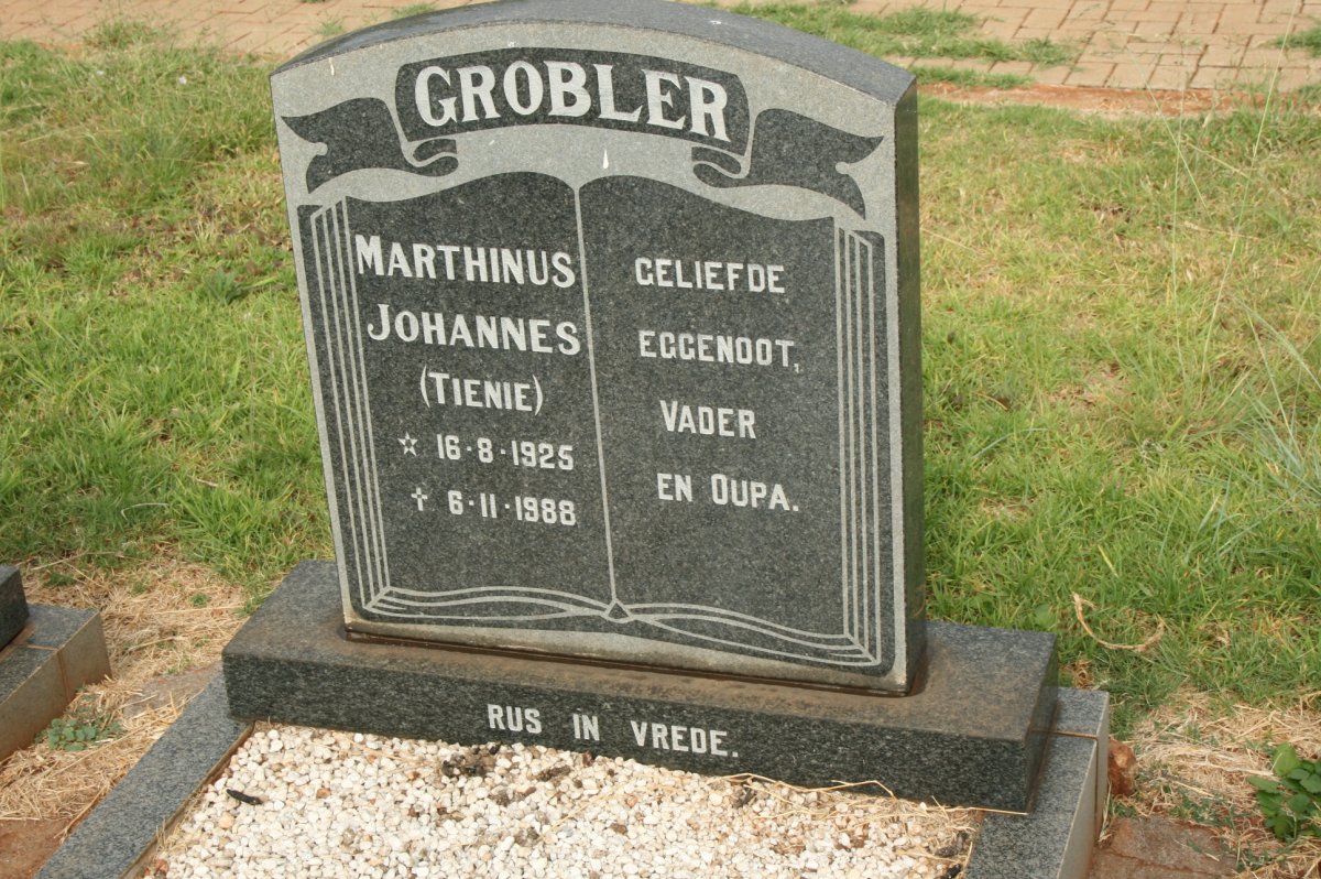 GROBLER Marthinus Johannes 1925-1988