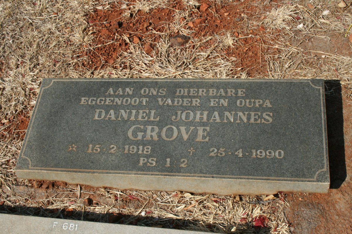 GROVE Daniel Johannes 1918-1990