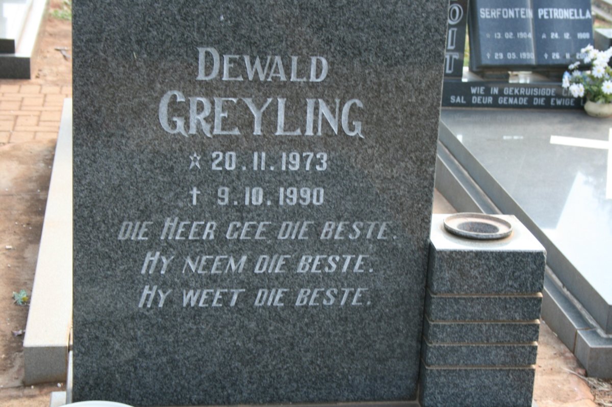 GREYLING Dewald 1973-1990