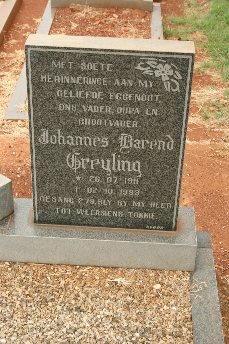 GREYLING Johannes Barend 1911-1983