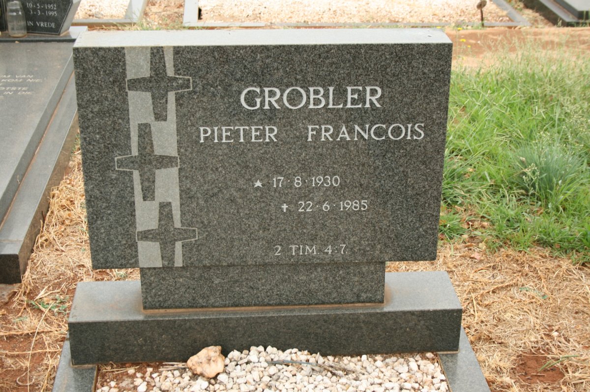 GROBLER Pieter Francois 1930-1985