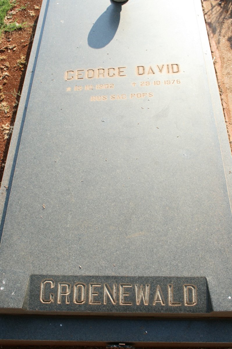 GROENEWALD George David 1902-1976