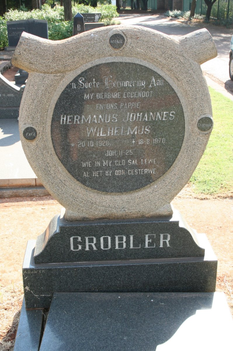 GROBLER Hermanus Johannes Wilhelmus 1928-1970