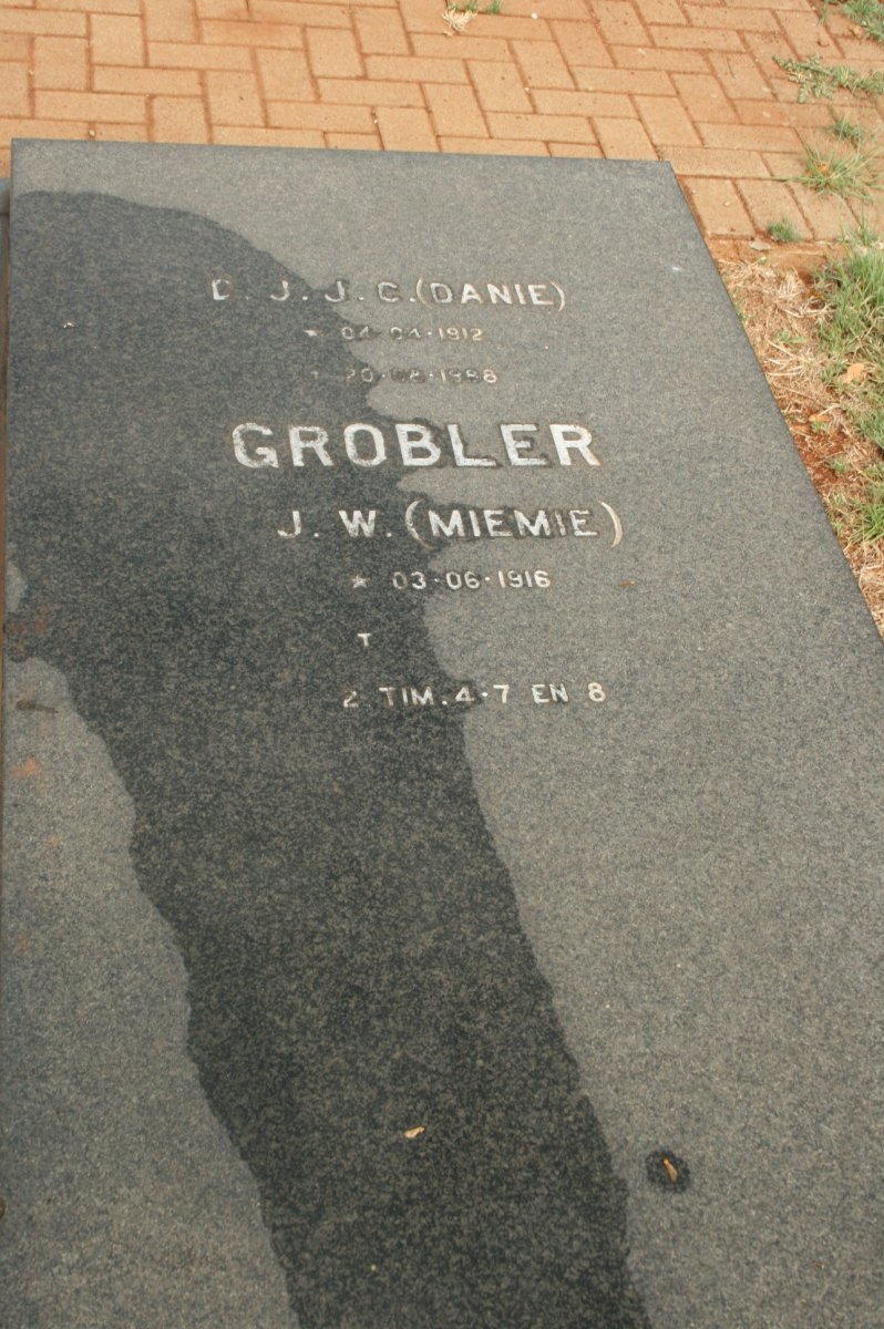 GROBLER D.J.J.C. 1912-19?8 &amp; J.W. 1916-