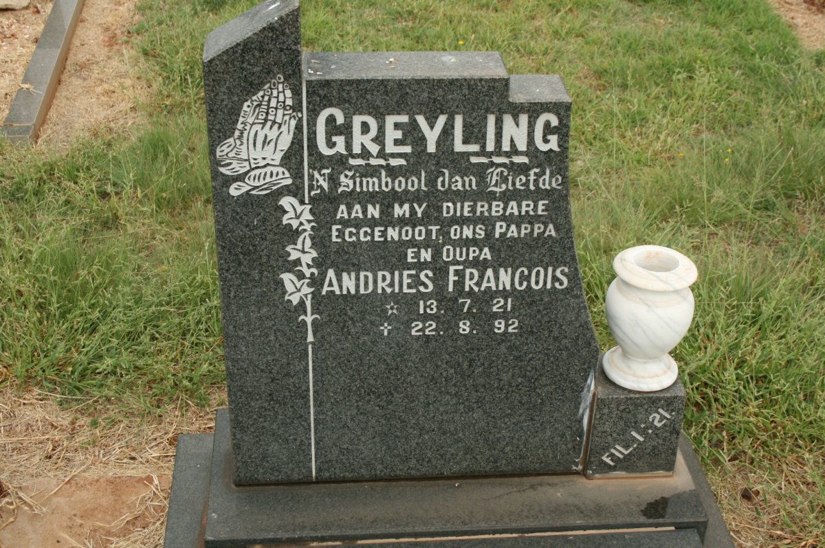 GREYLING Andries Francois 1921-1992