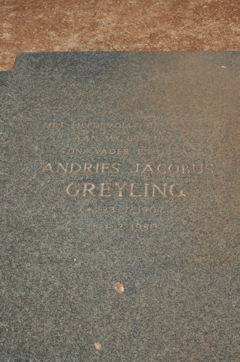 GREYLING Andries Jacobus 1907-1980
