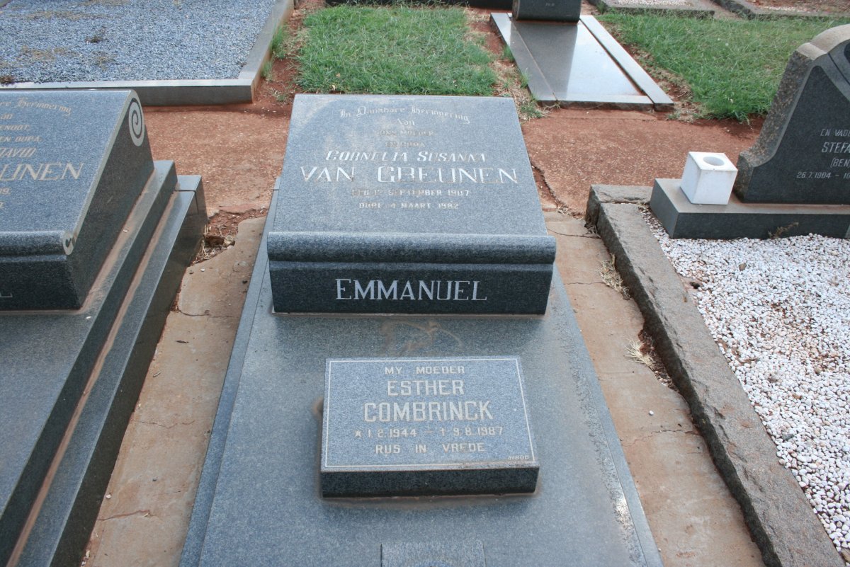 GREUNEN Cornelia Susanna, van 1907-1982 :: COMBRINCK Esther 1944-1987