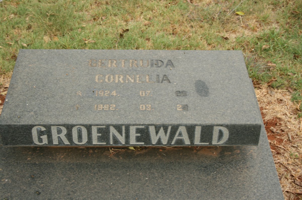 GROENEWALD Gertruida Cornelia 1924-1992