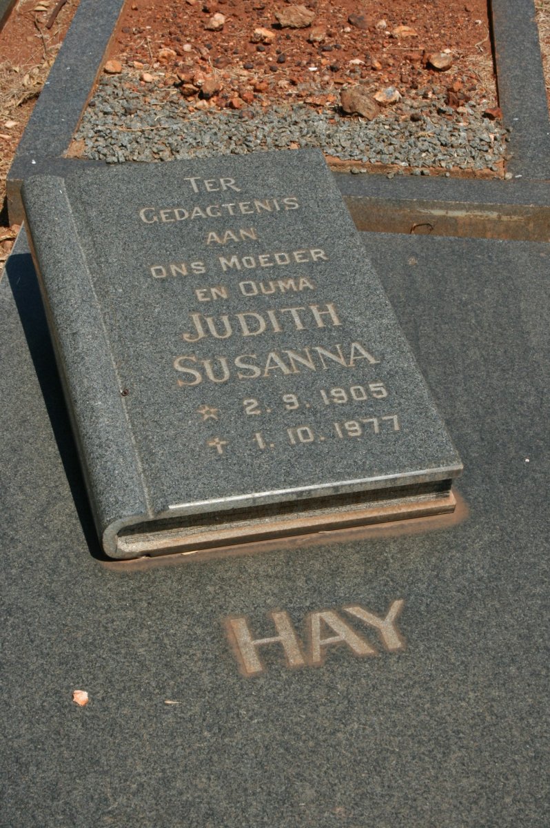 HAY Judith Susanna 1905-1977