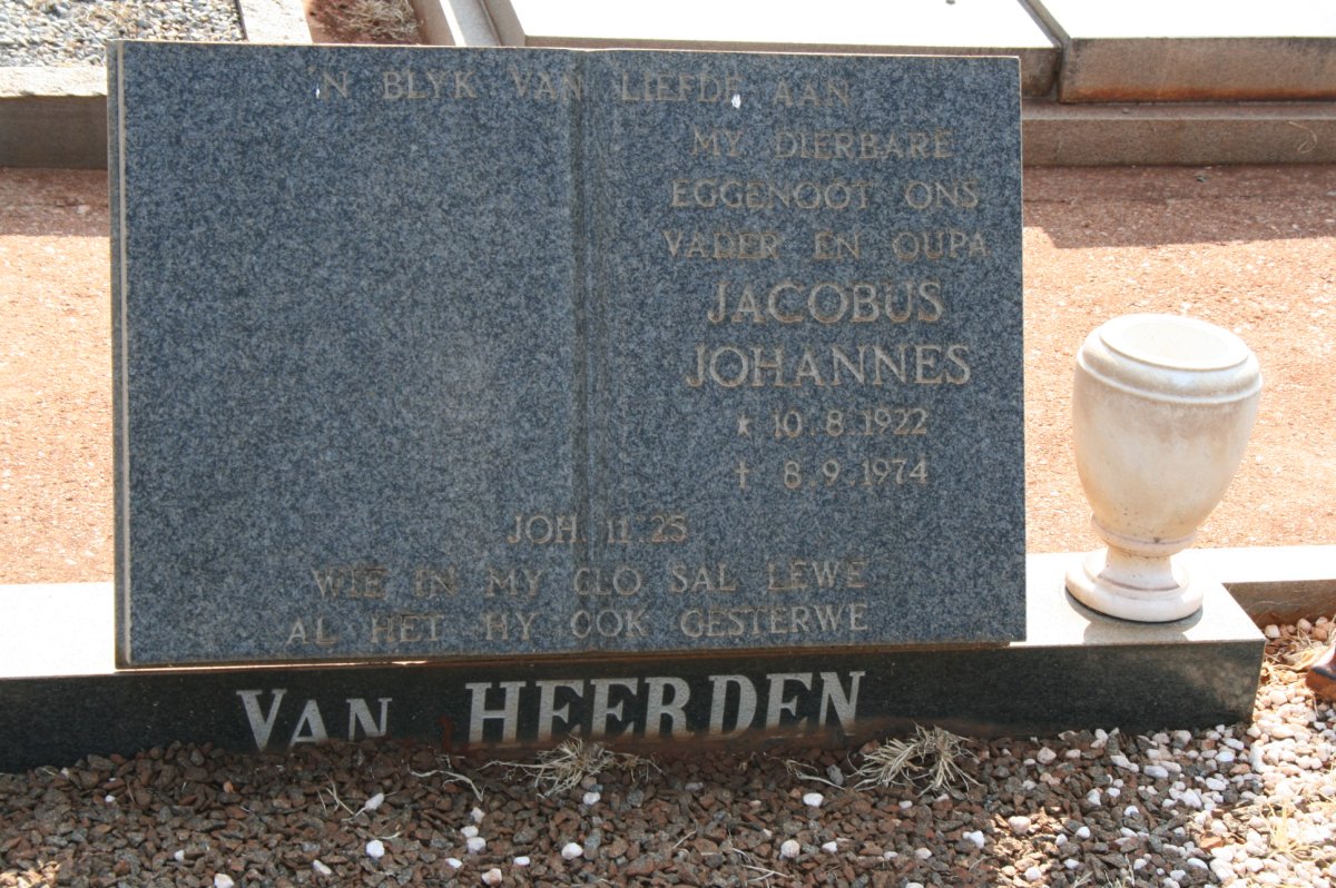 HEERDEN Jacobus Johannes, van 1922-1974