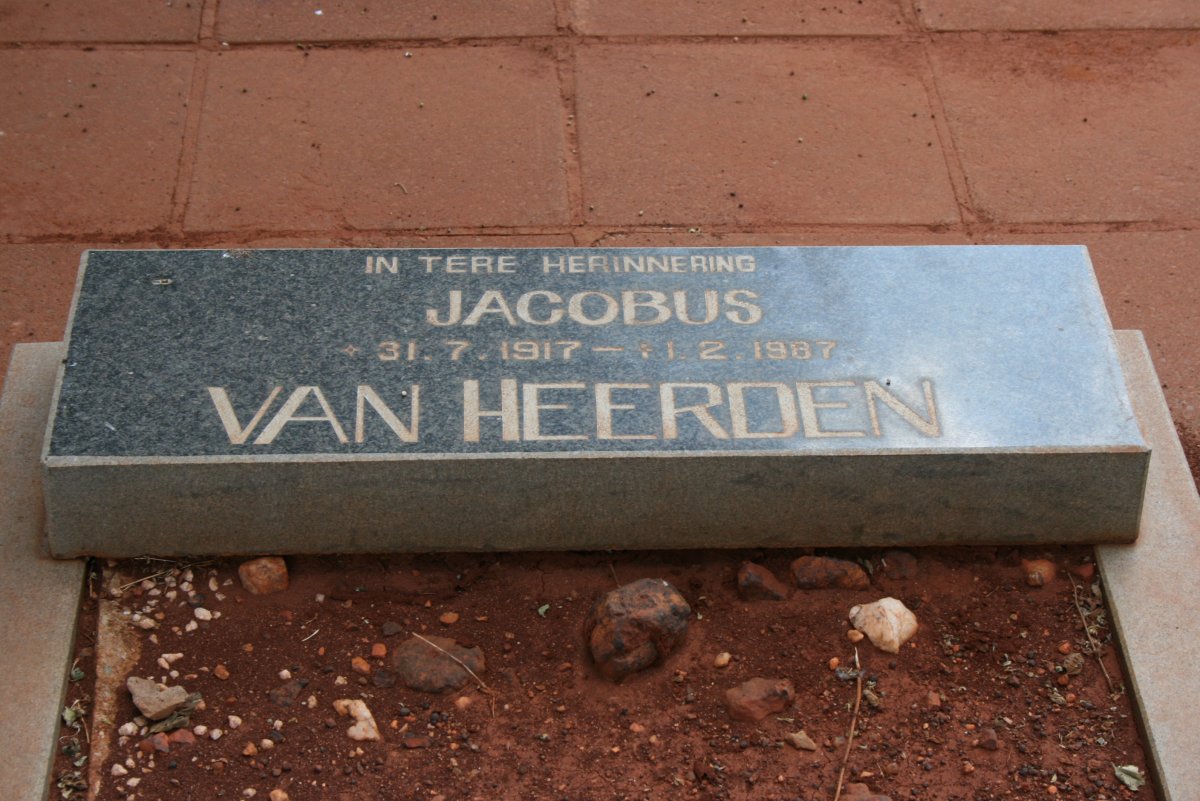 HEERDEN Jacobus, van 1917-1987