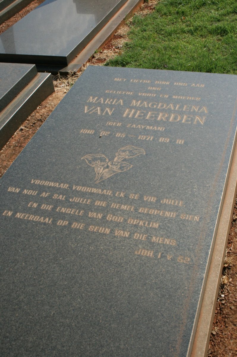HEERDEN Maria Magdalena, van nee ZAAYMAN 1918-1971