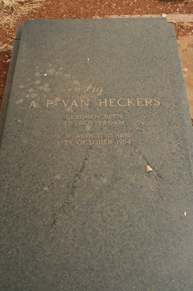 HECKERS A.P., van 1896-1984