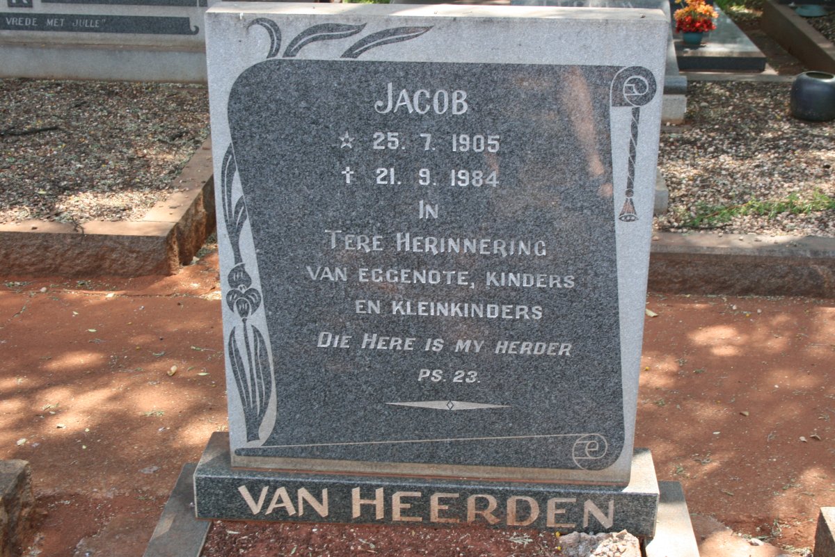 HEERDEN Jacob, van 1905-1984