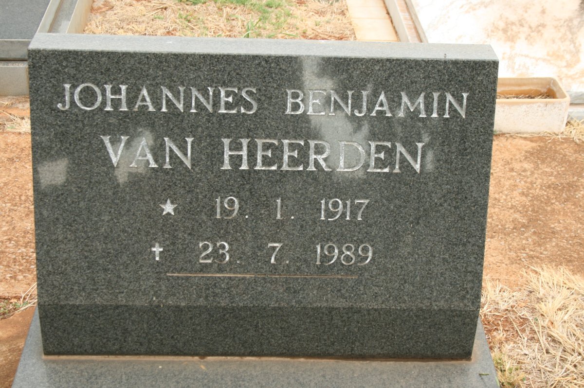 HEERDEN Johannes Benjamin, van 1917-1989