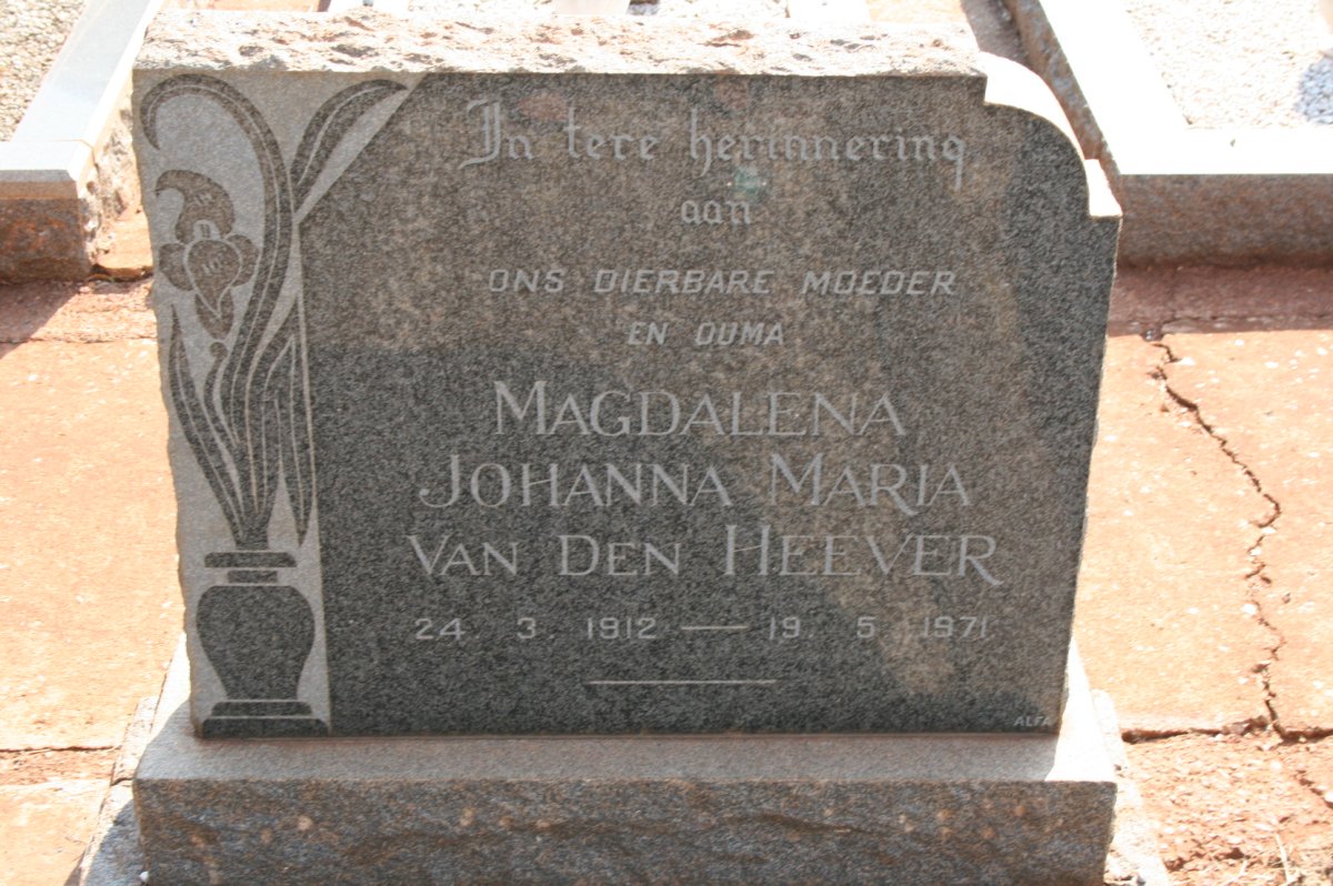 HEEVER Magdalena Johanna Maria, van den 1912-1971