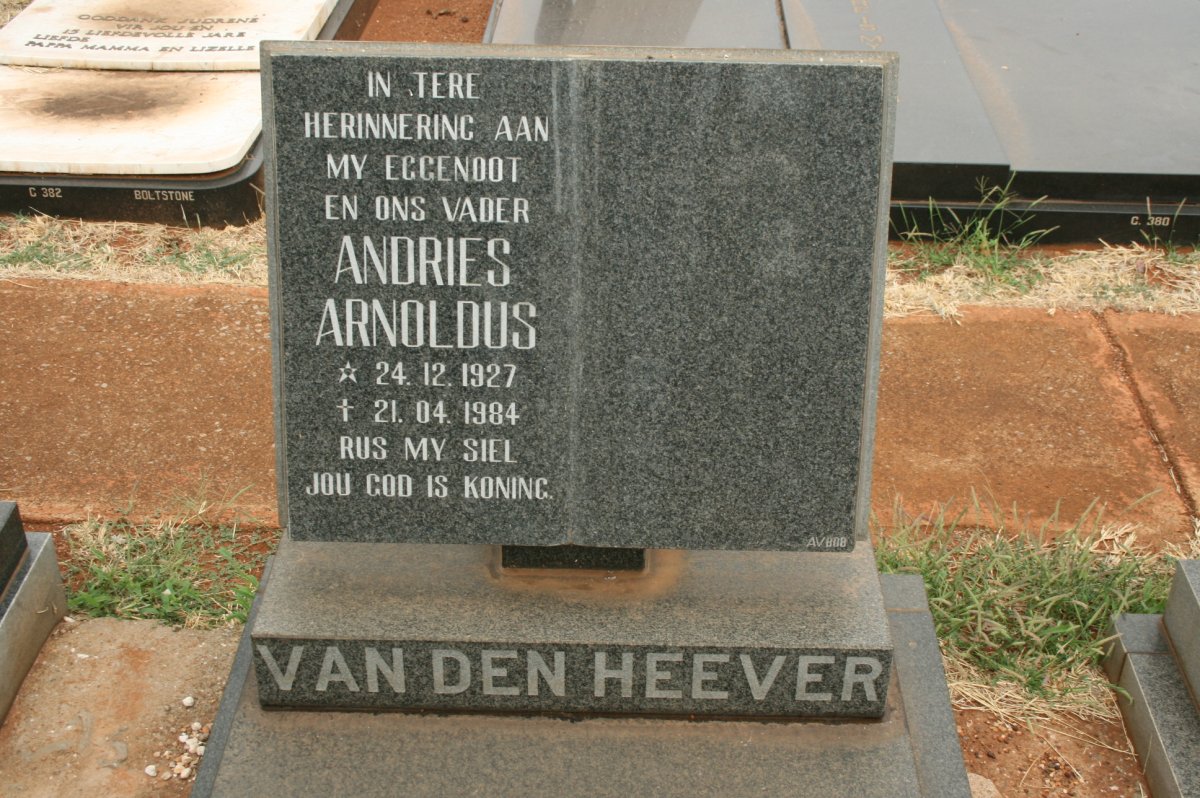 HEEVER Andries Arnoldus, van den 1927-1984