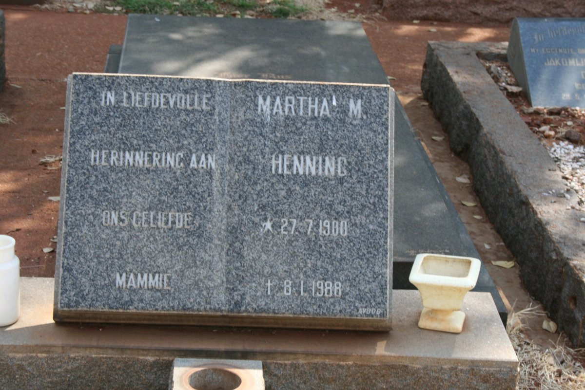 HENNING Martha M. 1900-1988