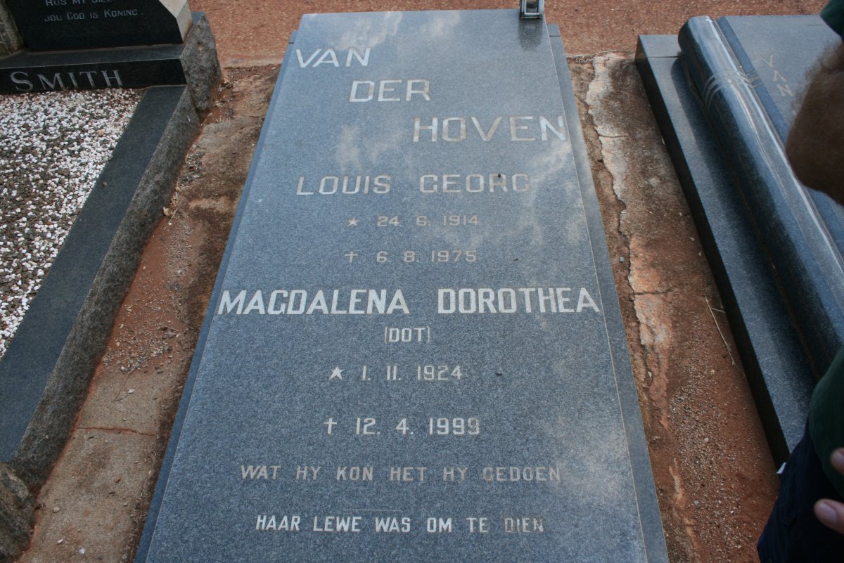 HOVEN Louis Georg, van der 1914-1975 &amp; Magdalena Dorothea 1924-1999