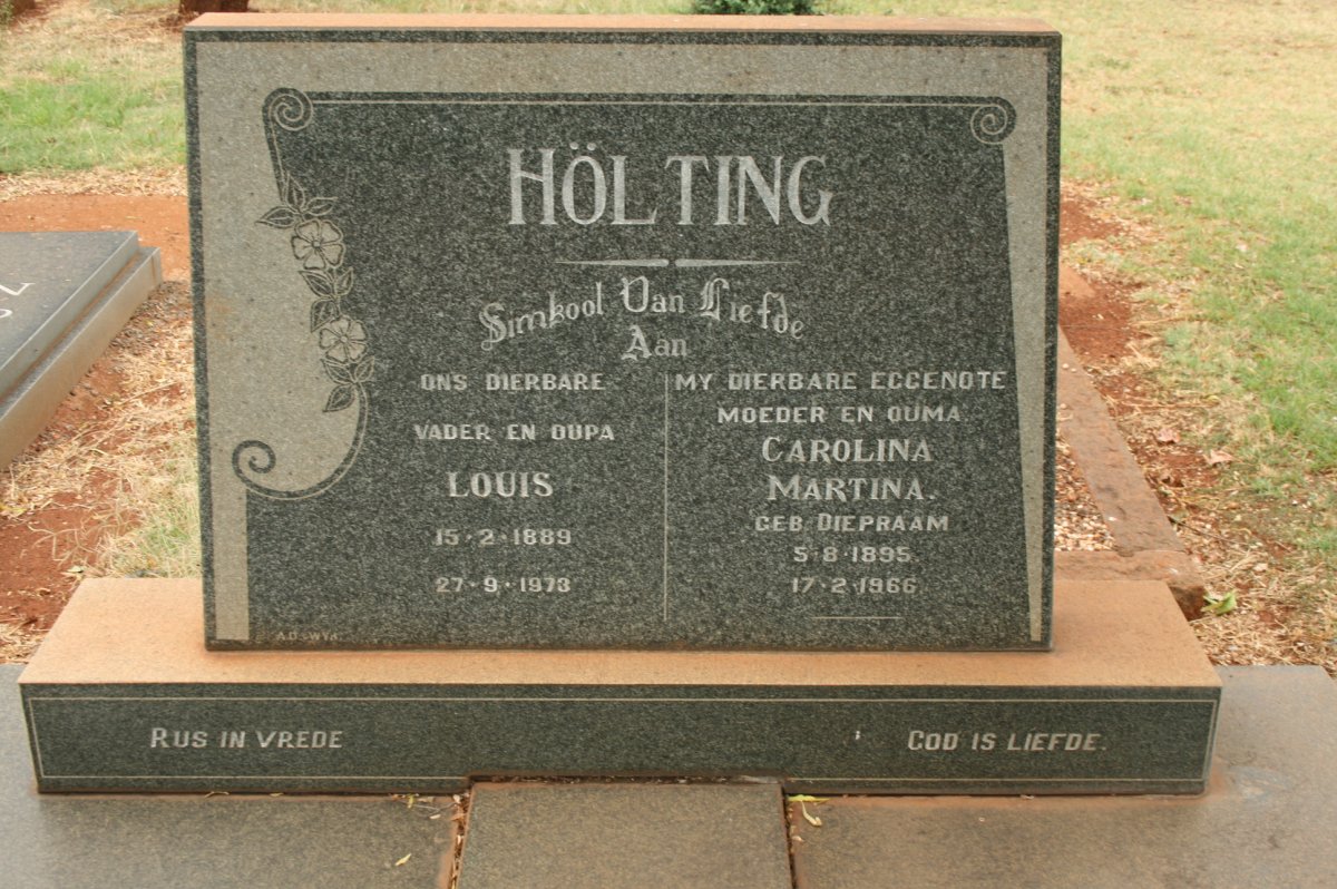 HÖLTING Louis 1889-1973 &amp; Carolina Martina DIEPRAAM 1895-1966