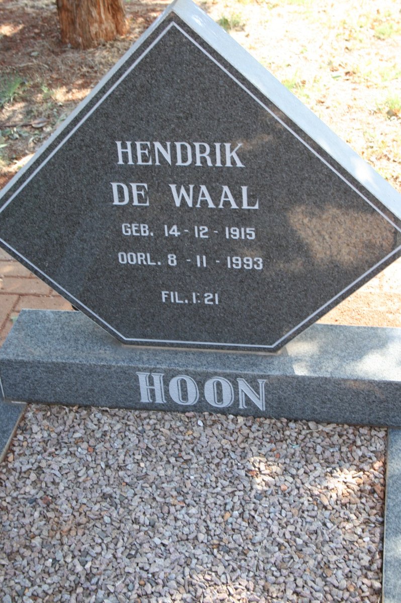 HOON Hendrik De Waal 1915-1993