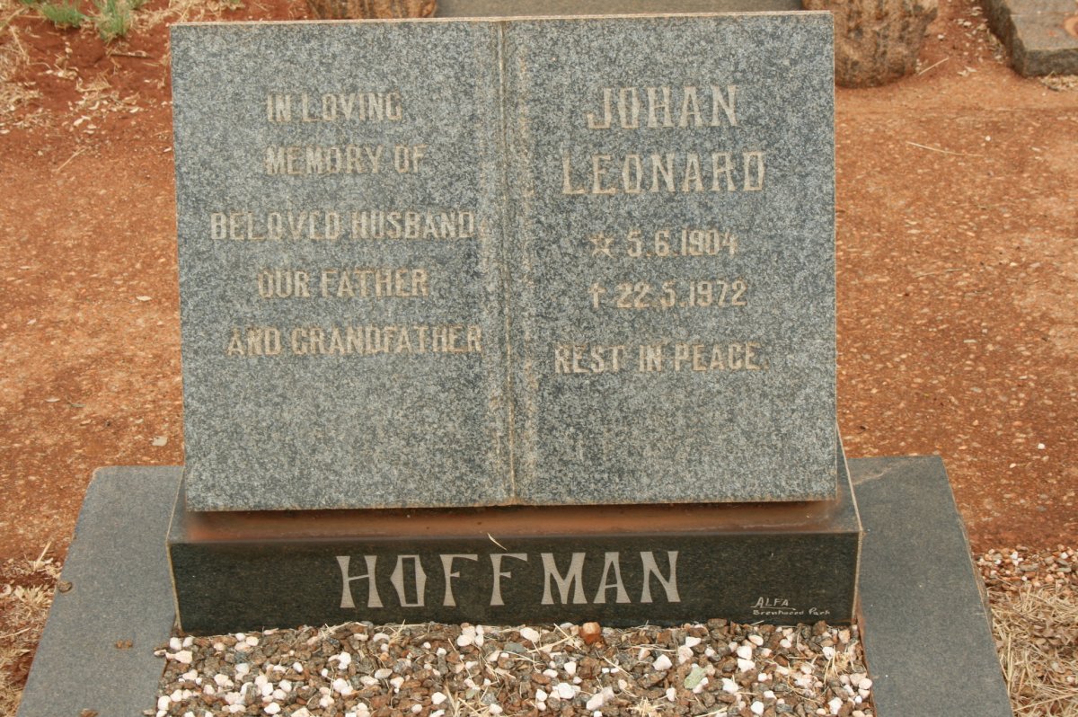 HOFFMAN Johan Leonard 1904-1972