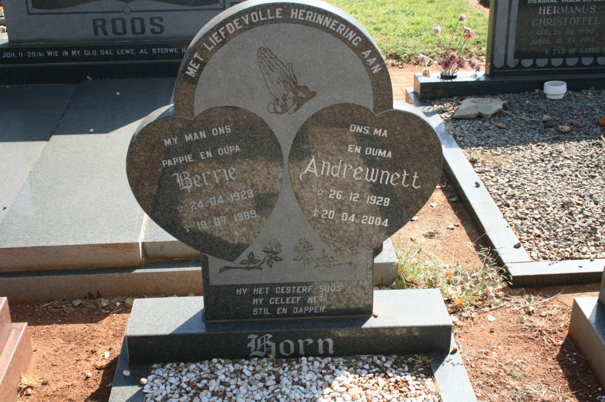 HORN Berrie 1929-1989 &amp; Andrewnett 1928-2004