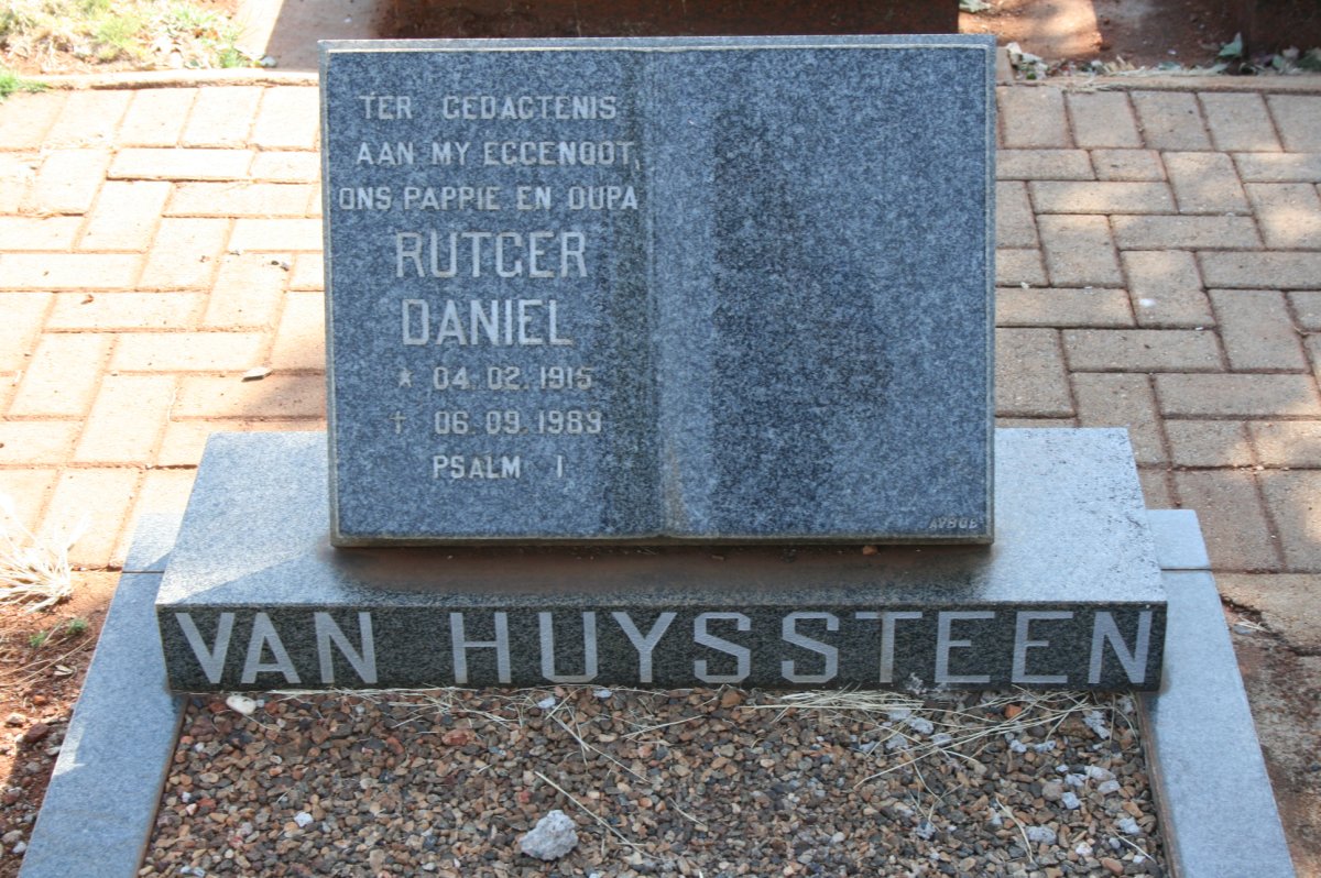 HUYSSTEEN Rutger Daniel, van 1915-1989