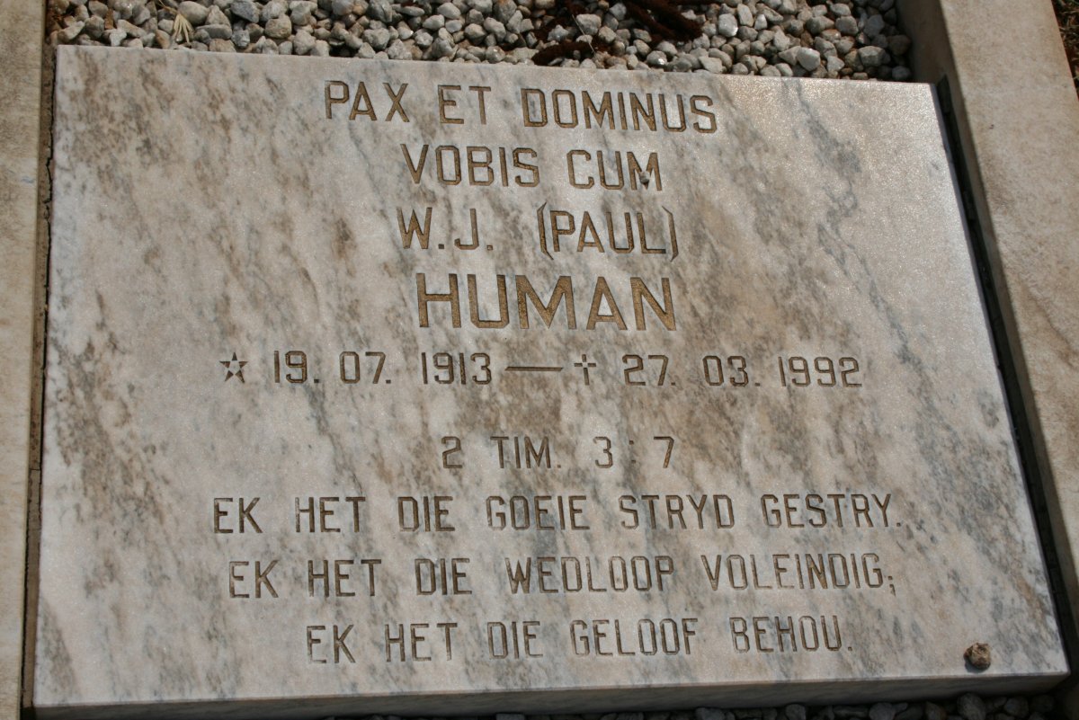 HUMAN W.J. 1913-1992
