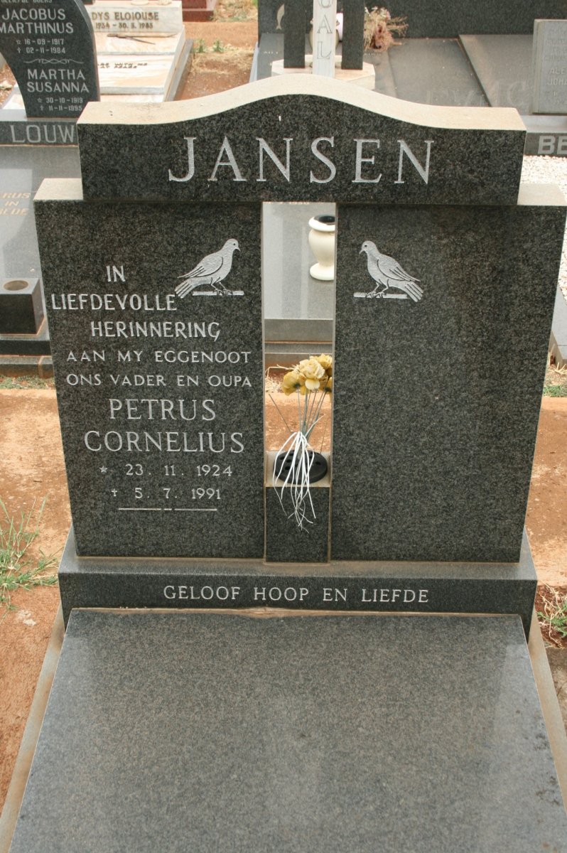 JANSEN Petrus Cornelius 1924-1991