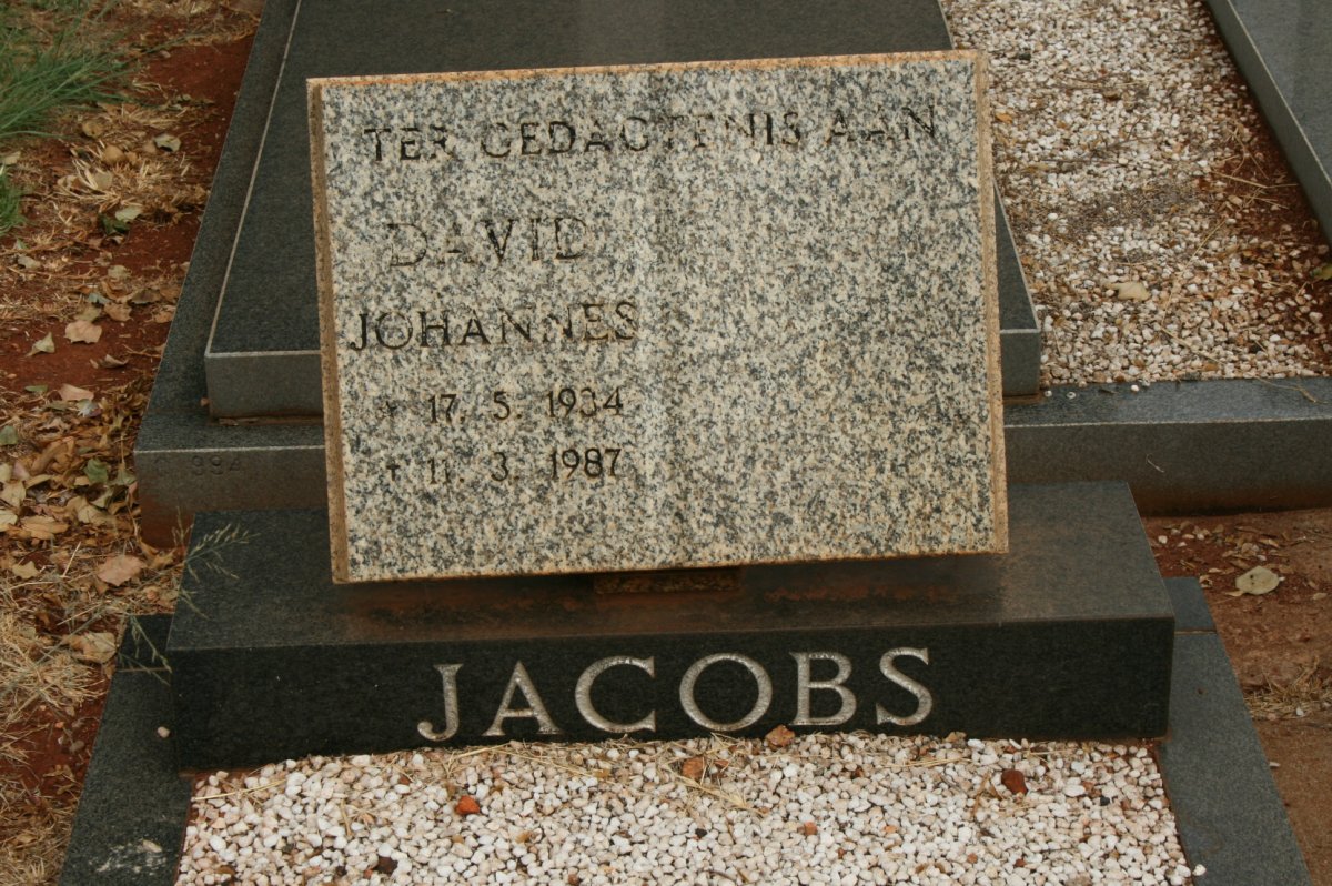 JACOBS David Johannes 1934-1987