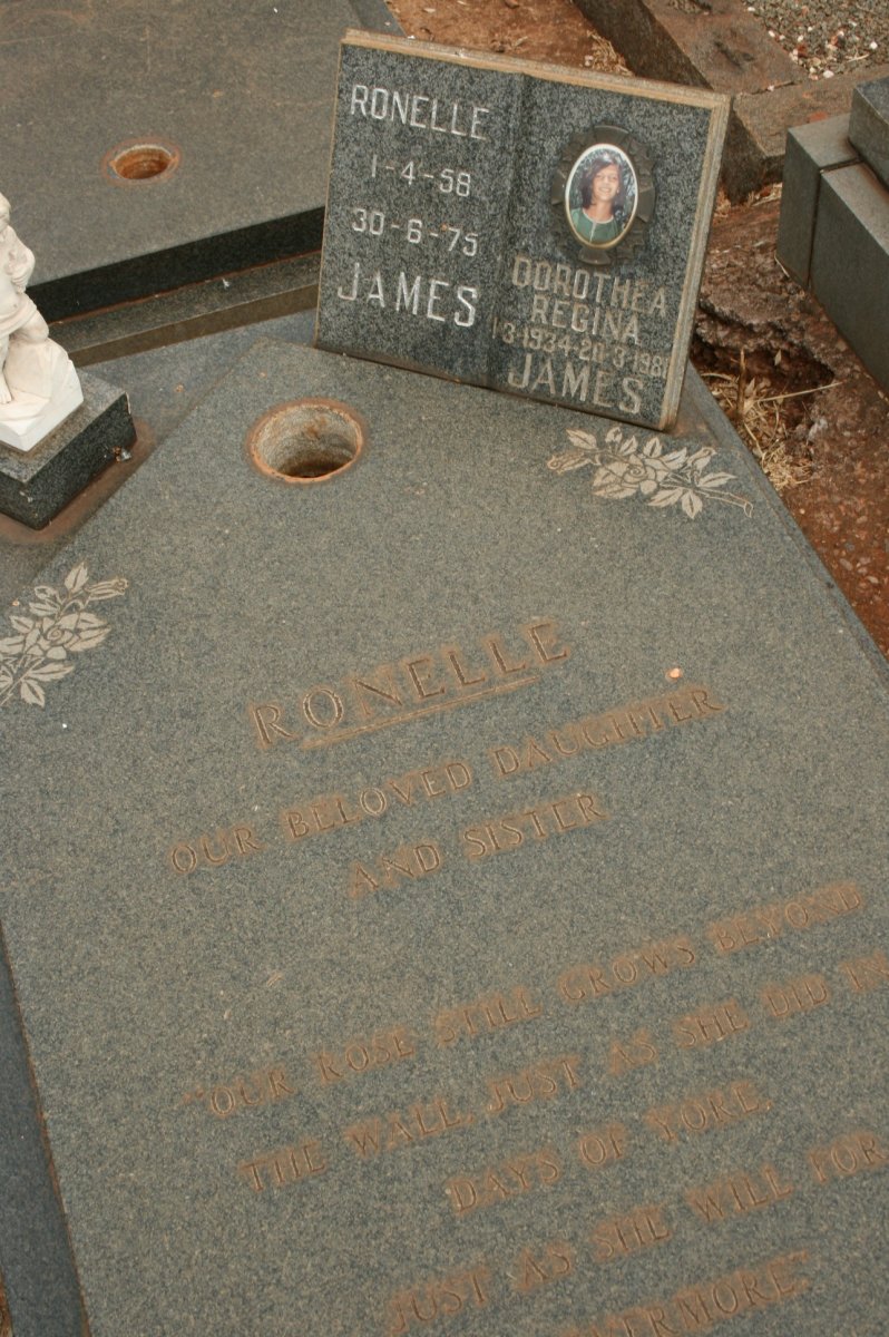 JAMES Dorothea Regina 1934-1981 :: JAMES Ronelle 1958-1975 