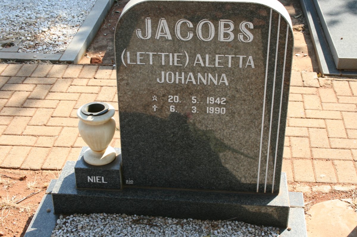 JACOBS Aletta Johanna 1942-1990
