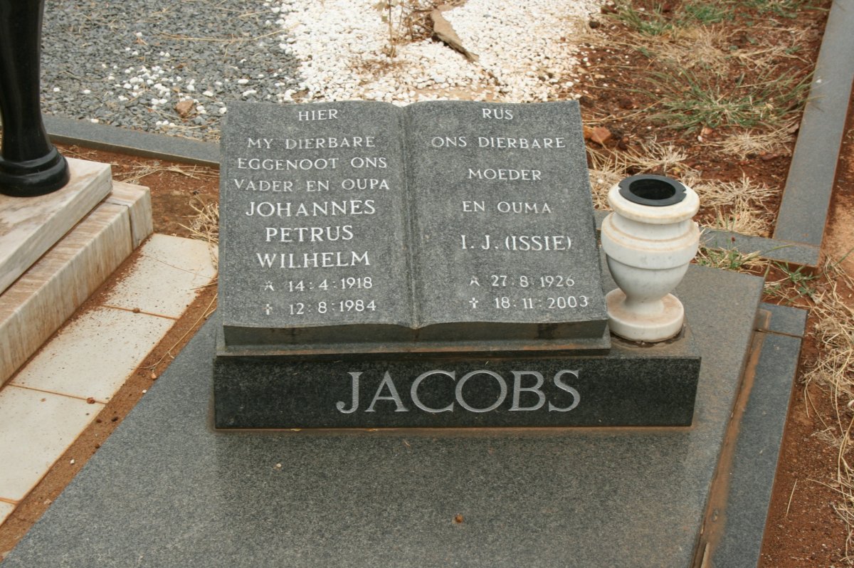 JACOBS Johannes Petrus Wilhelm 1918-1984 &amp; I.J. 1926-2003