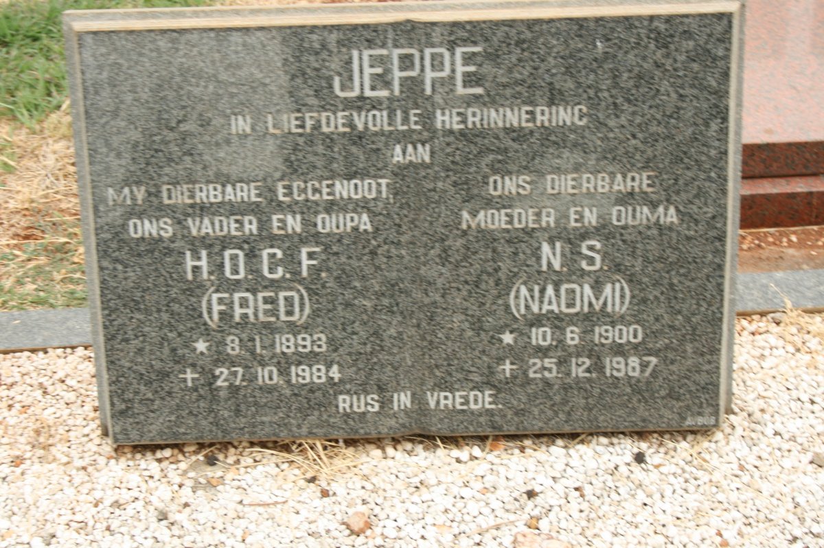 JEPPE H.O.C.F. 1893-1984 &amp; N.S. 1900-1987