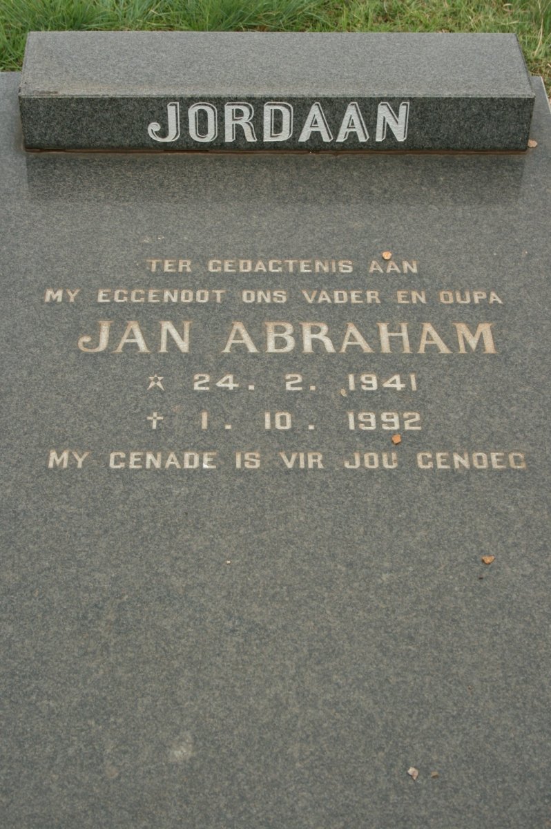 JORDAAN Jan Abraham 1941-1992