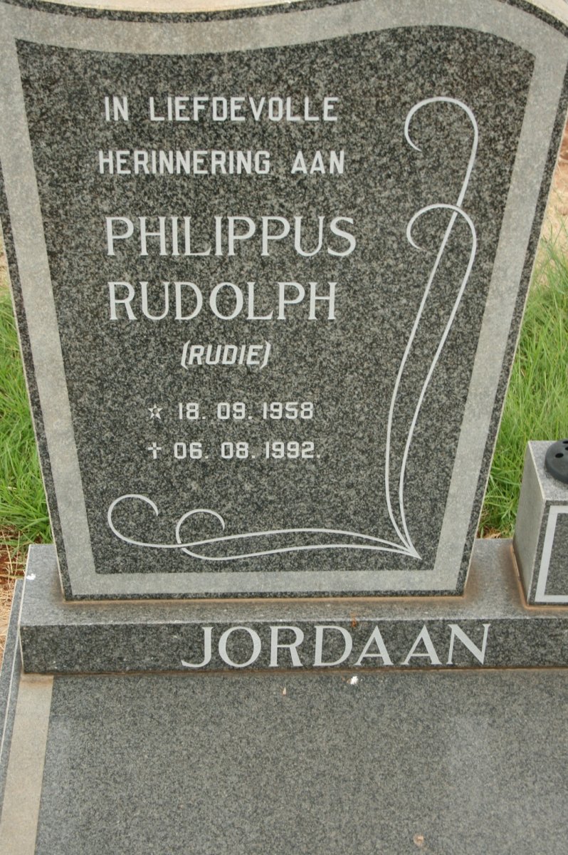 JORDAAN Philippus Rudolph 1958-1992