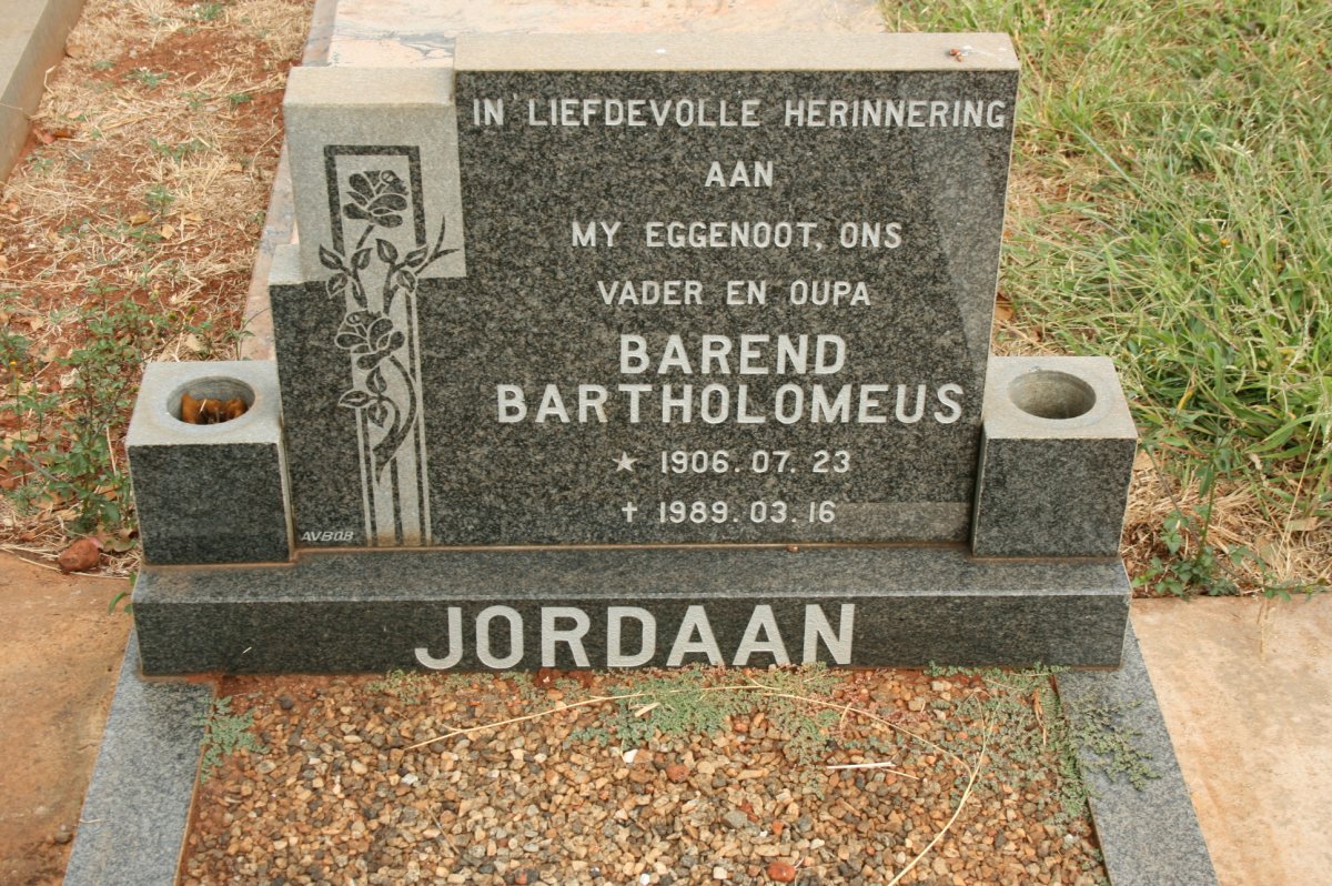JORDAAN Barend Bartholomeus 1906-1989