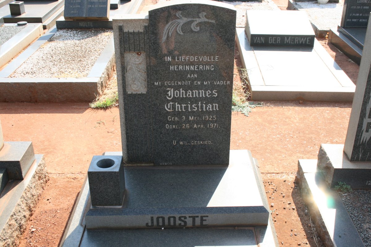JOOSTE Johannes Christian 1925-1971