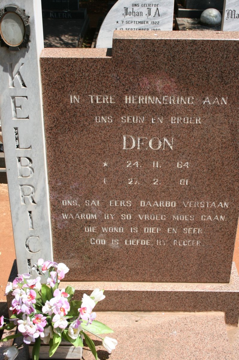 KELBRICK Deon 1964-2001