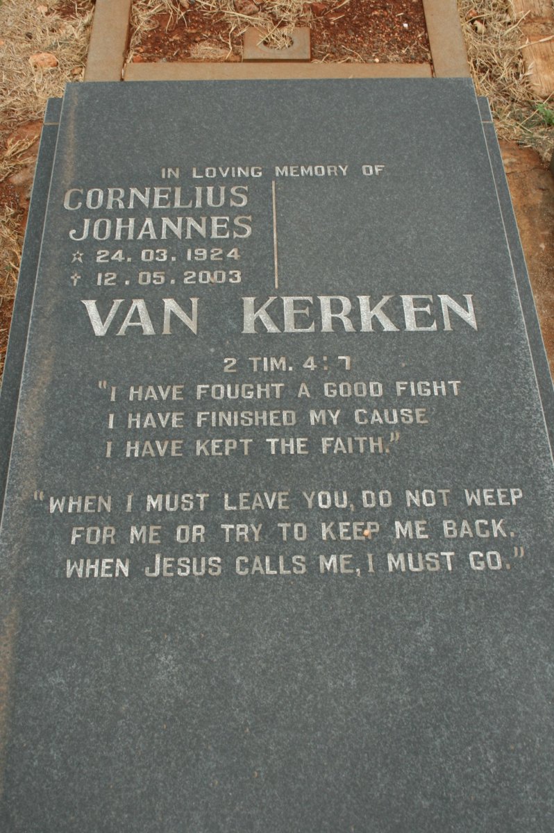 KERKEN Cornelius Johannes, van 1924-2003