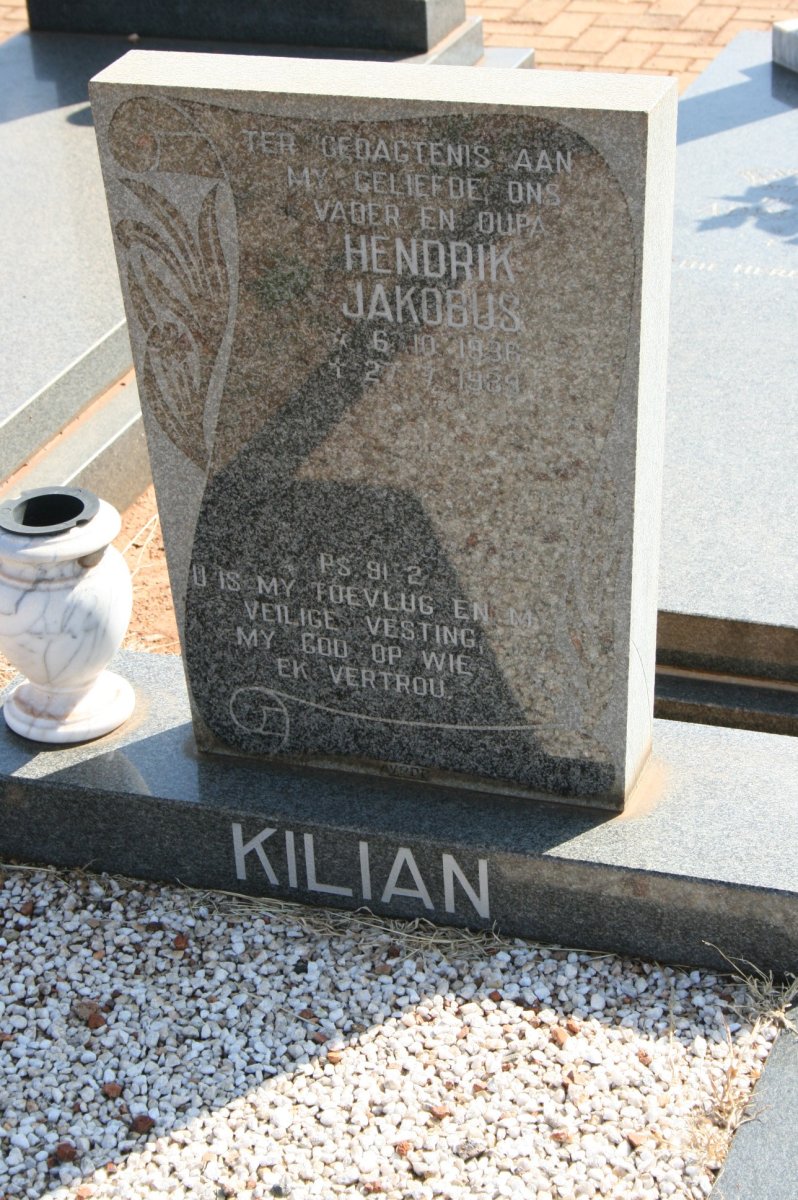 KILIAN Hendrik Jakobus 1936-1989