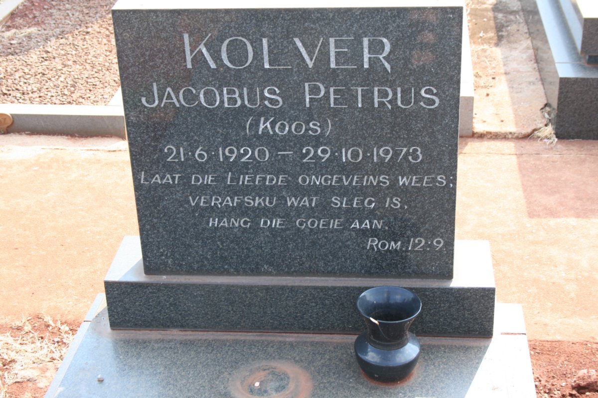 KOLVER Jacobus Petrus 1920-1973