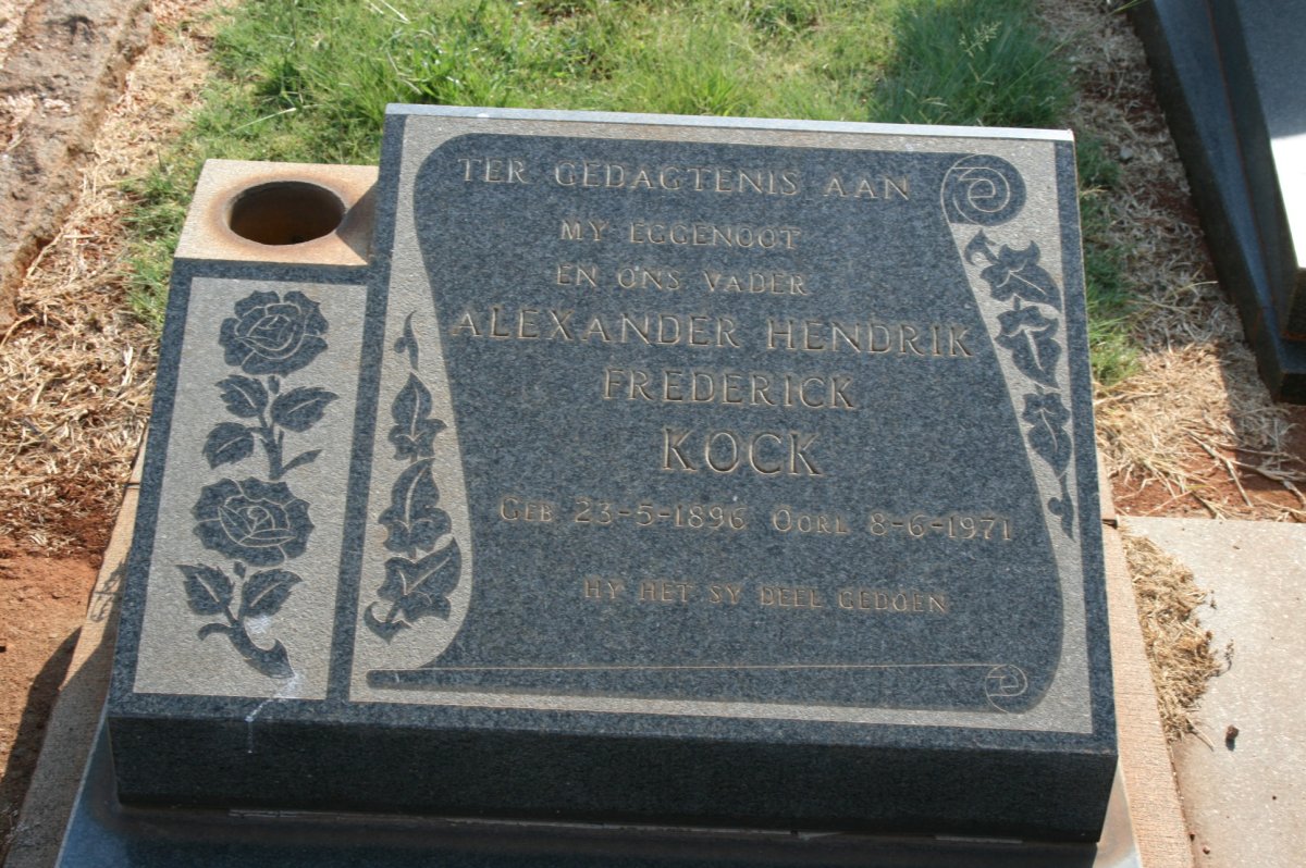 KOCK Alexander Hendrik Frederick 1896-1971