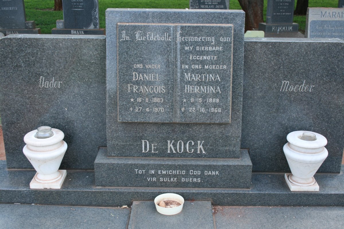 KOCK Daniel Francois, de 1883-1970 &amp; Martina Hermina 1888-1968