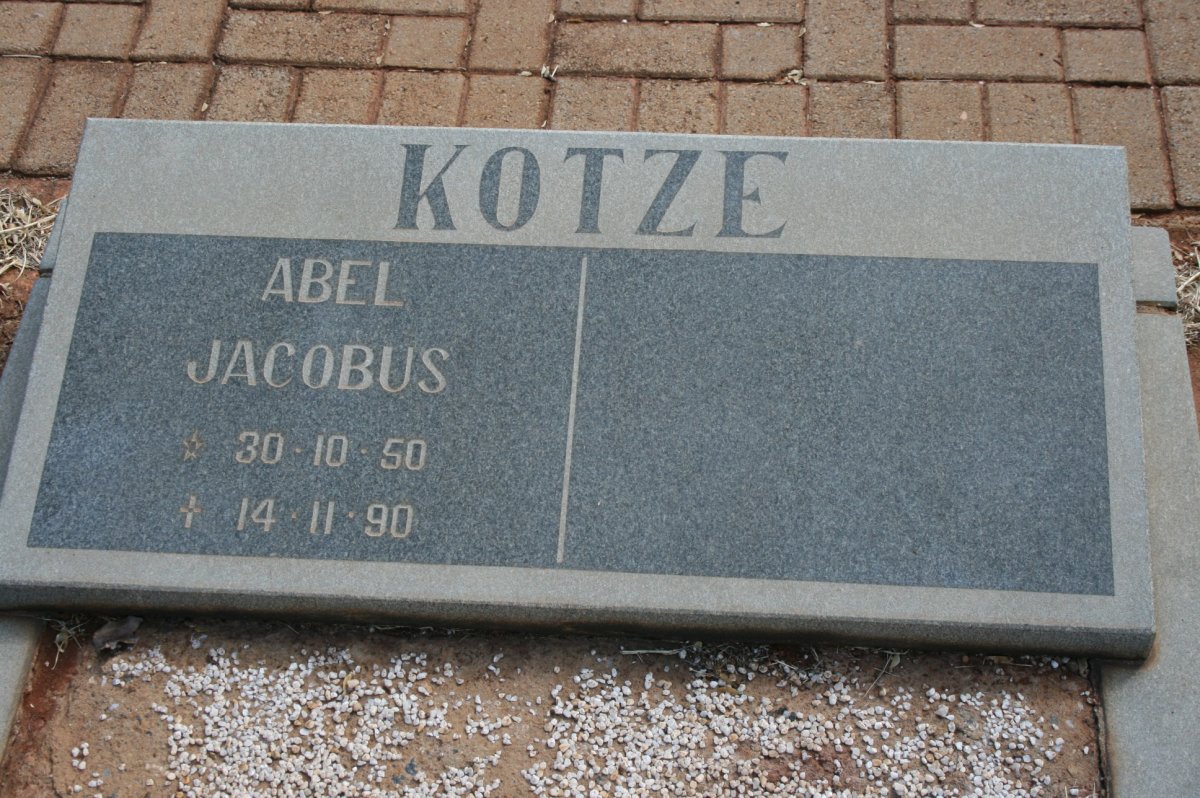 KOTZE Abel Jacobus 1950-1990