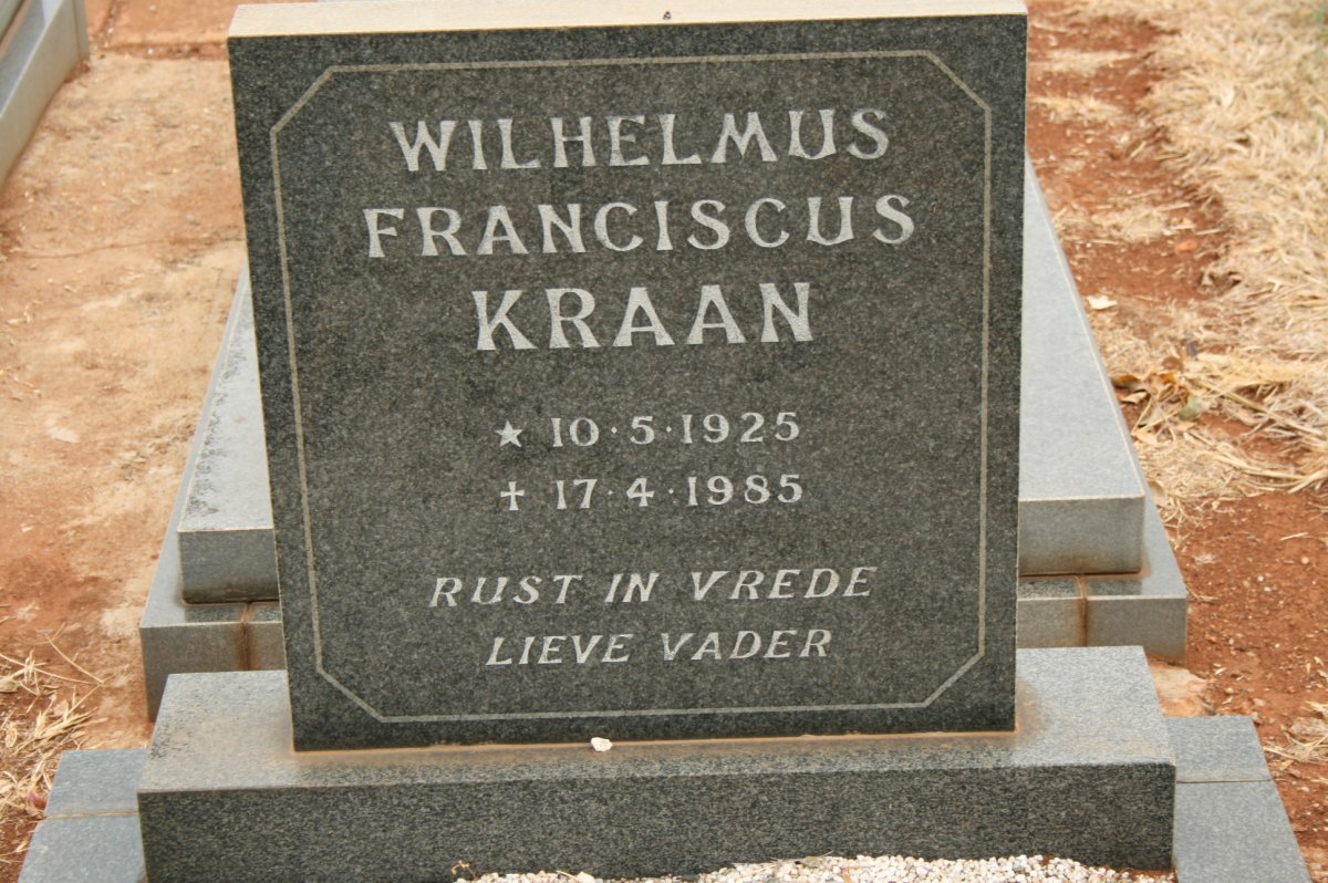 KRAAN Wilhelmus Franciscus 1925-1985