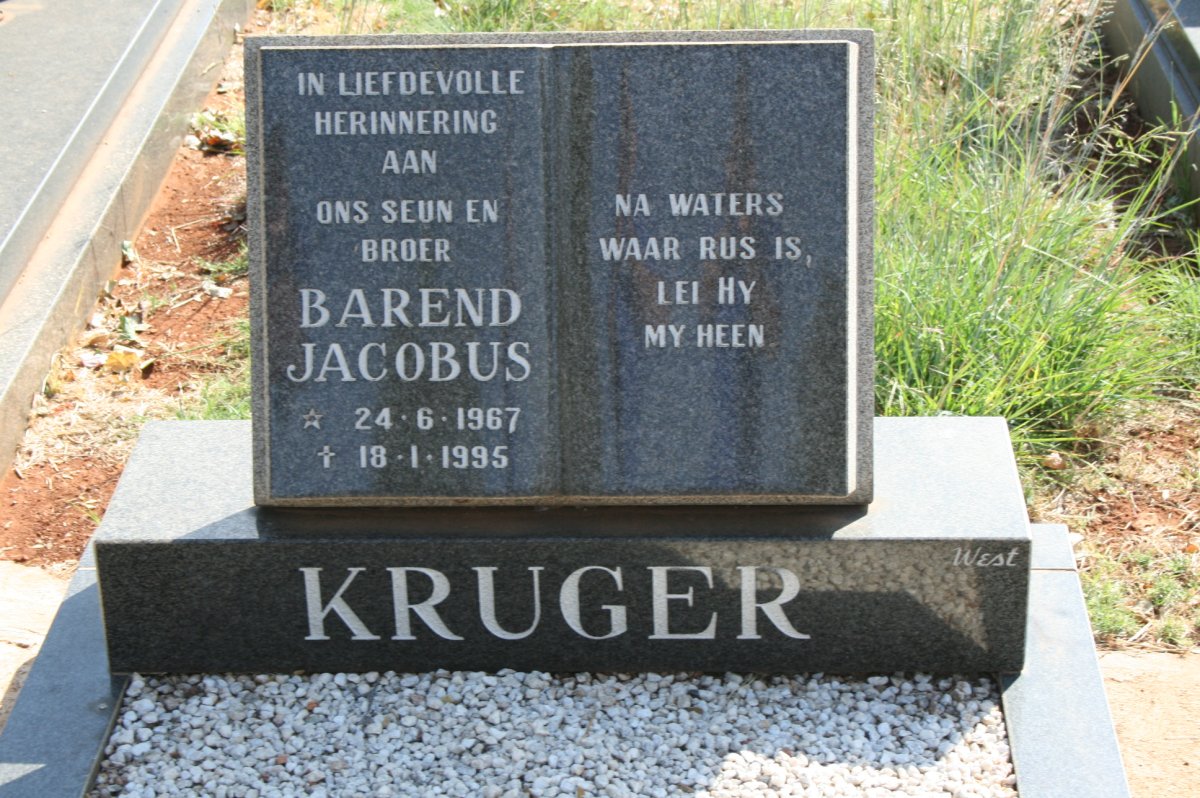 KRUGER Barend Jacobus 1967-1995